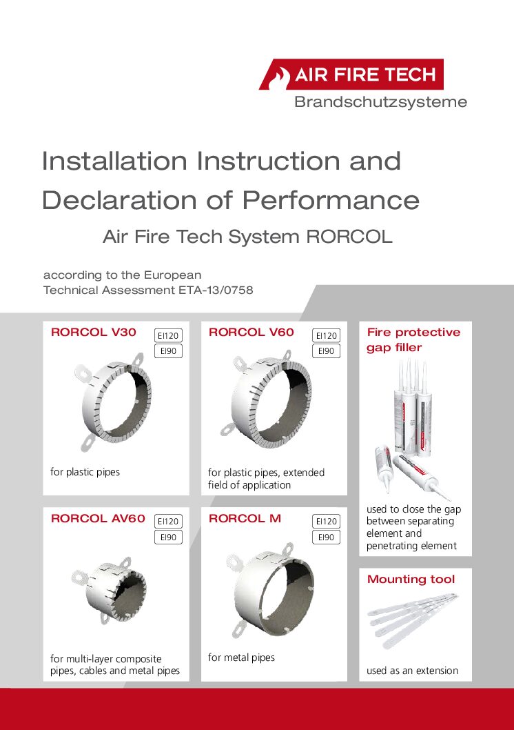 RORCOL Pipe collars – Installation Instructions – english (8,86 MB)