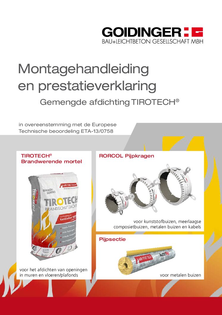 TIROTECH Gemengde afdichting– Montagehandleiding – nederlands (7,00 MB)